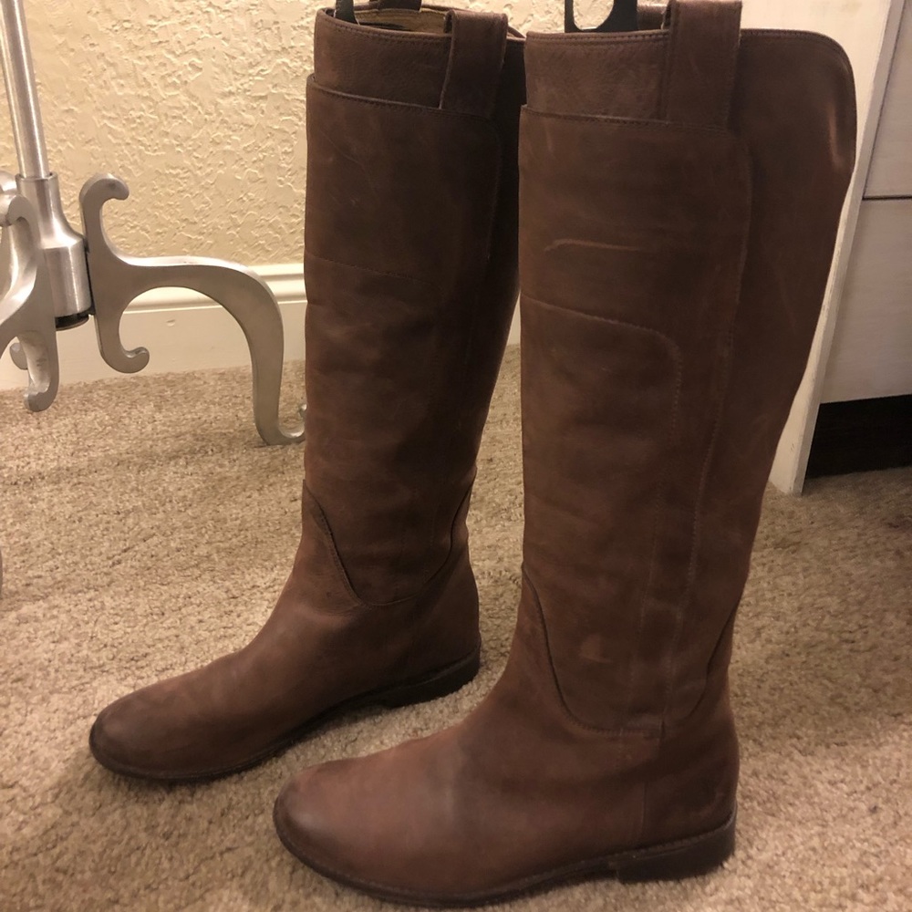 Frye Paige Boots Dark Brown